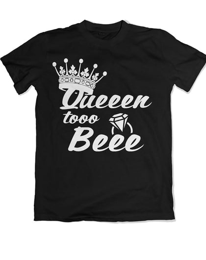 "Queen to Be" Hers Engagement Tee - Black