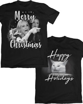 Women Yelling at Cat Meme - Christmas Pair (2 Shirt Pack)